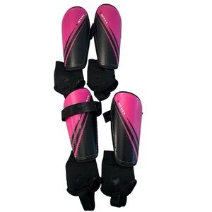 Newox Kids Black & Pink Soccer Shin Guards Set Sz S GUC